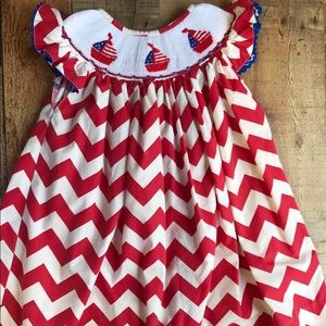 2t chevron smocked dress